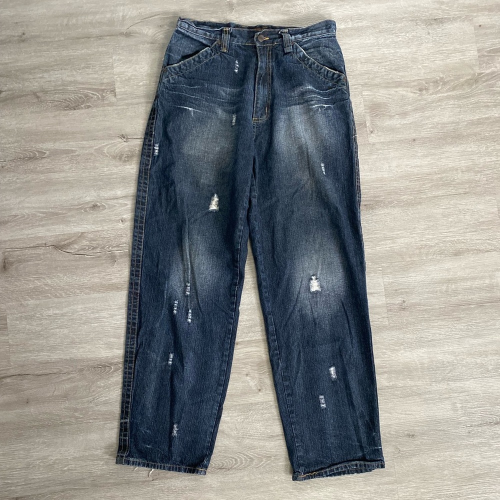 Noiz Y2K Distressed Baggy Fit Denim Jeans